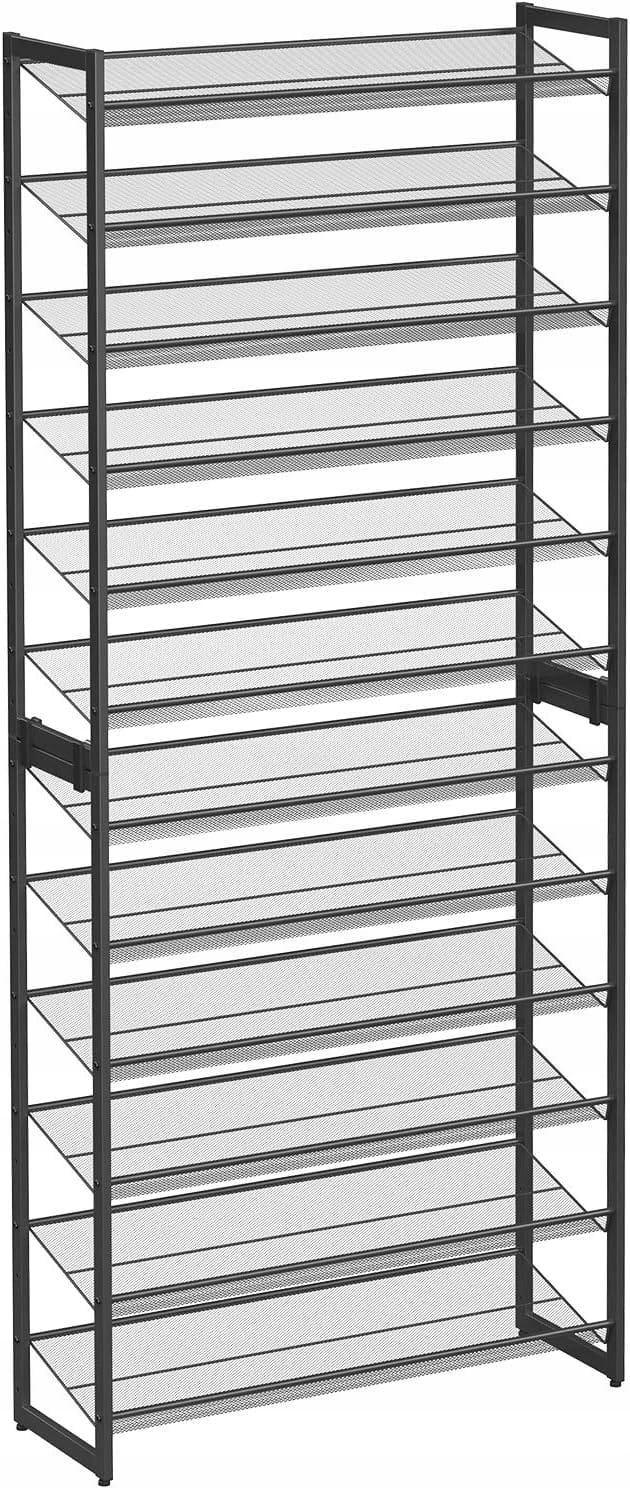 Regał stojący 92,5 x 223 x 30,7 cm STOJAK METALOWY Szafka na buty 12 półek