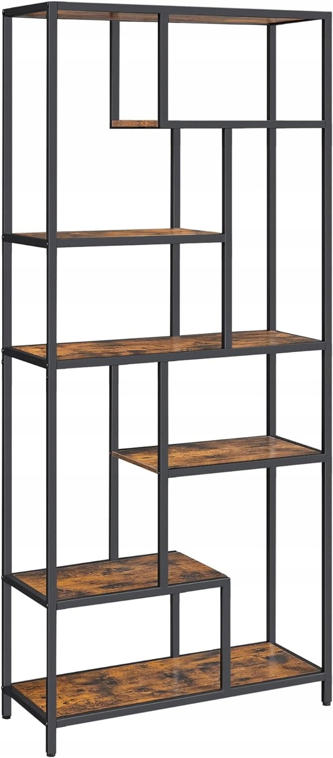 Regał GEOMETRYCZNY stojący NA KSIĄŻKI 6 POZIOMÓW 30x80x180 cm vintage LOFT